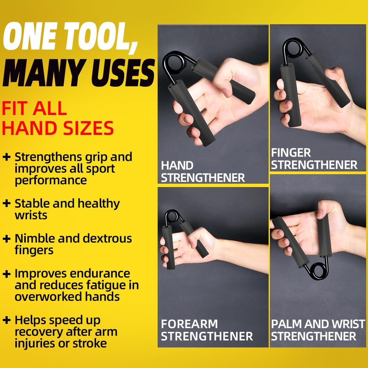 CRAZYROPE Hand Grip Antebrazo Ejercitar, Paquete De 4 O 6, 22.5 Kg - 157.5 Kg Fortalecedor De Agarre, Ejercitador De Manos Para Antebrazo Fortalecer Y Rehabilitacion Mano